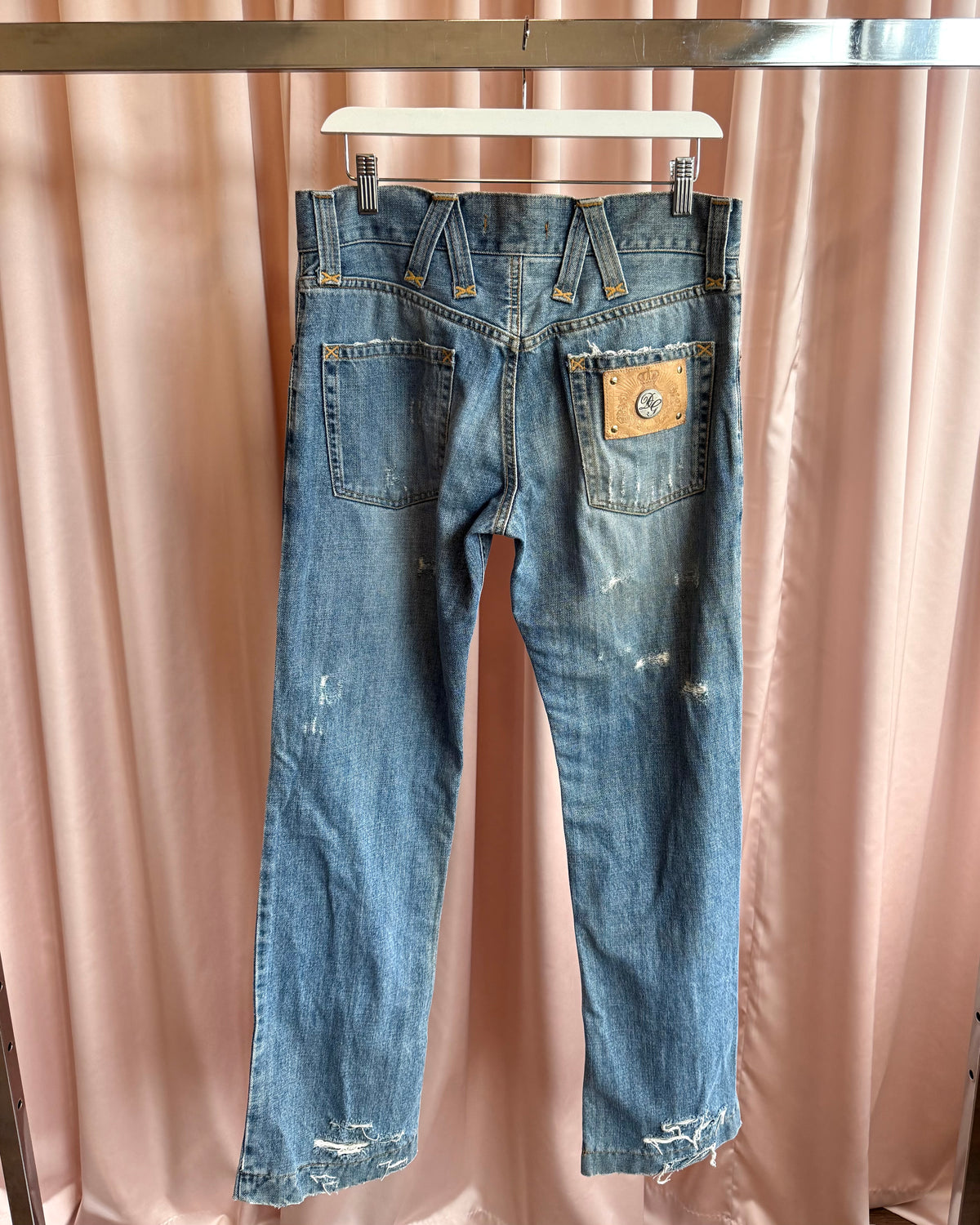 Dolce & Gabbana Distressed Button Fly Denim