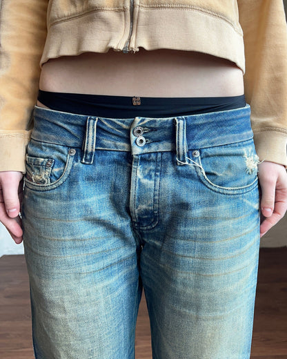 Diesel Distressed Flare Leg Denim