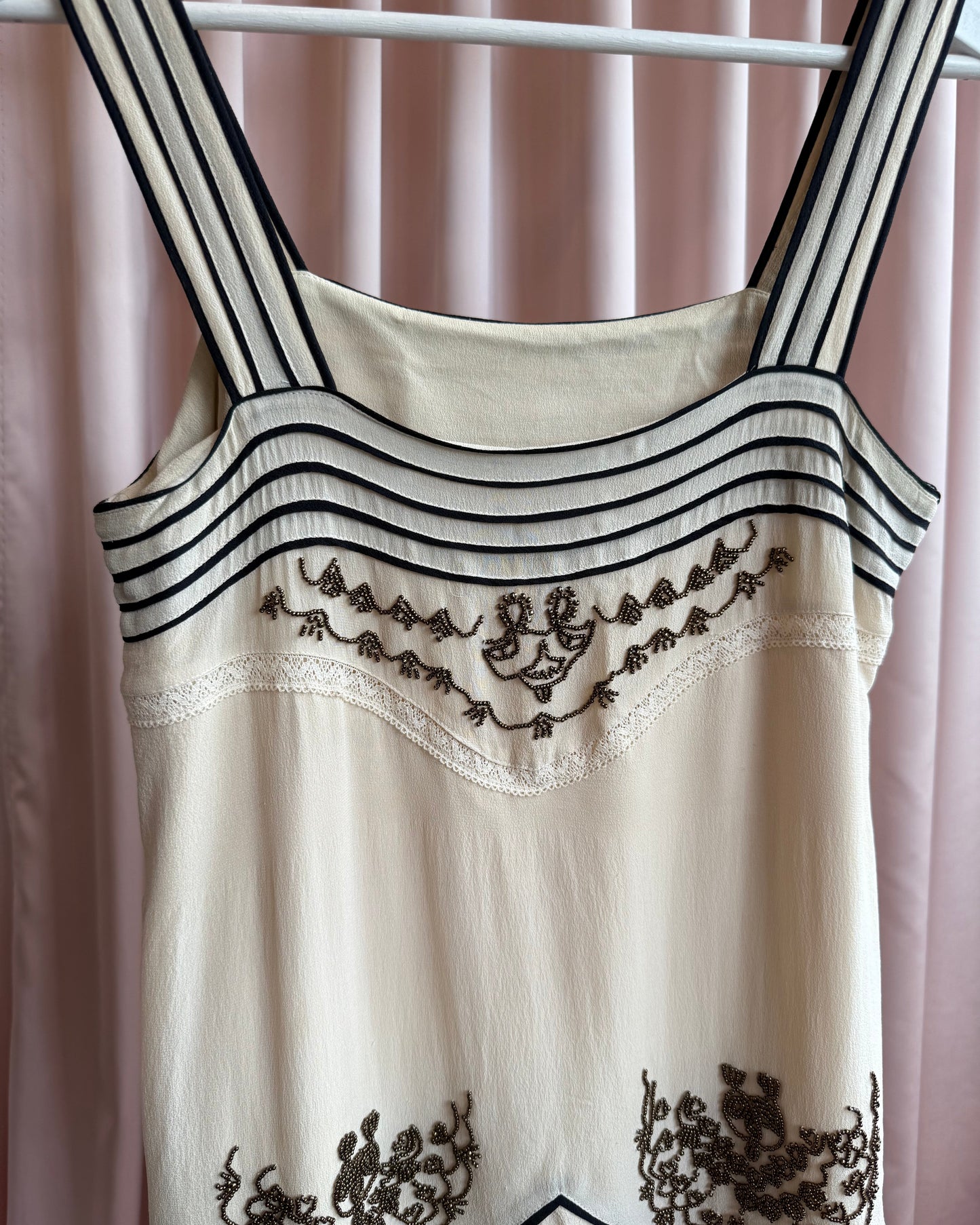 Tsumori Chisato Beaded Silk Mini Shift Dress