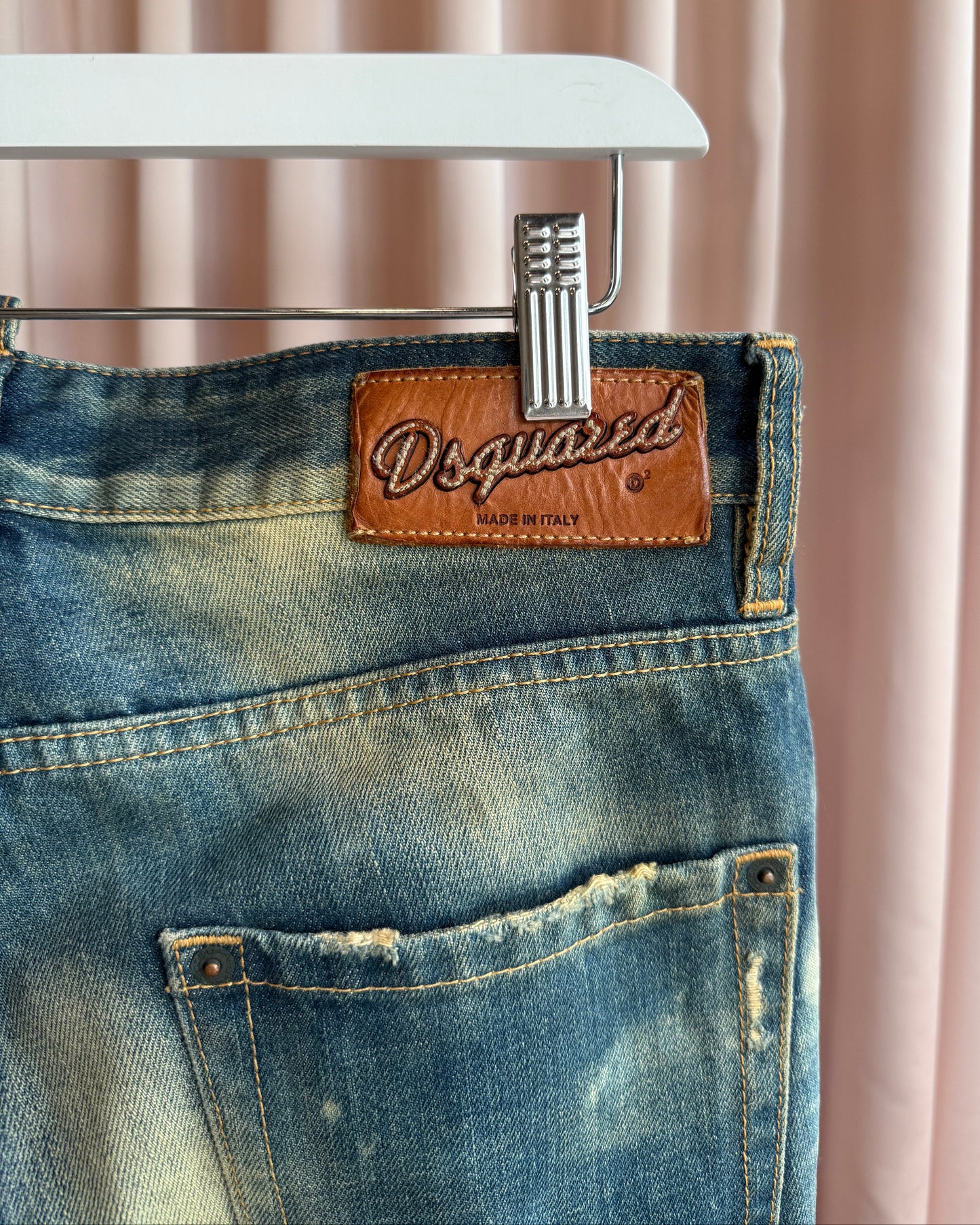 Dsquared² Distressed Bleach Wash Slim Cut Denim