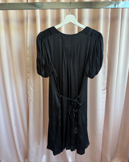 Tsumori Chisato Black 100% Silk Puff Sleeve Dress