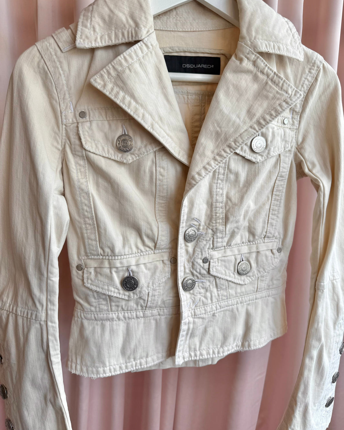 Dsquared² S/S 2004 Cream Bell Sleeve Denim Jacket