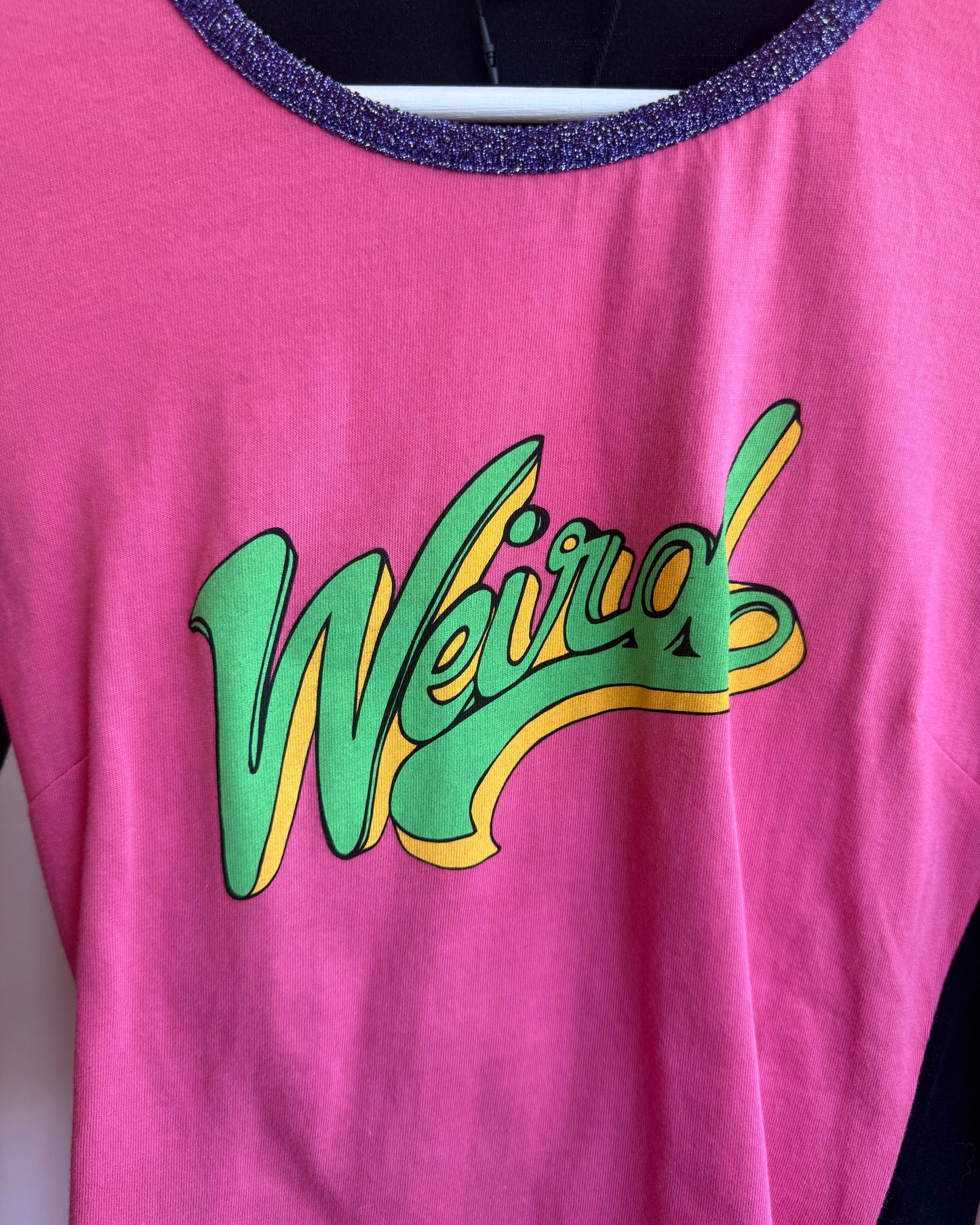D&G 2000's "Weird" Poodle Graphic Two Tone Long Sleeve Top