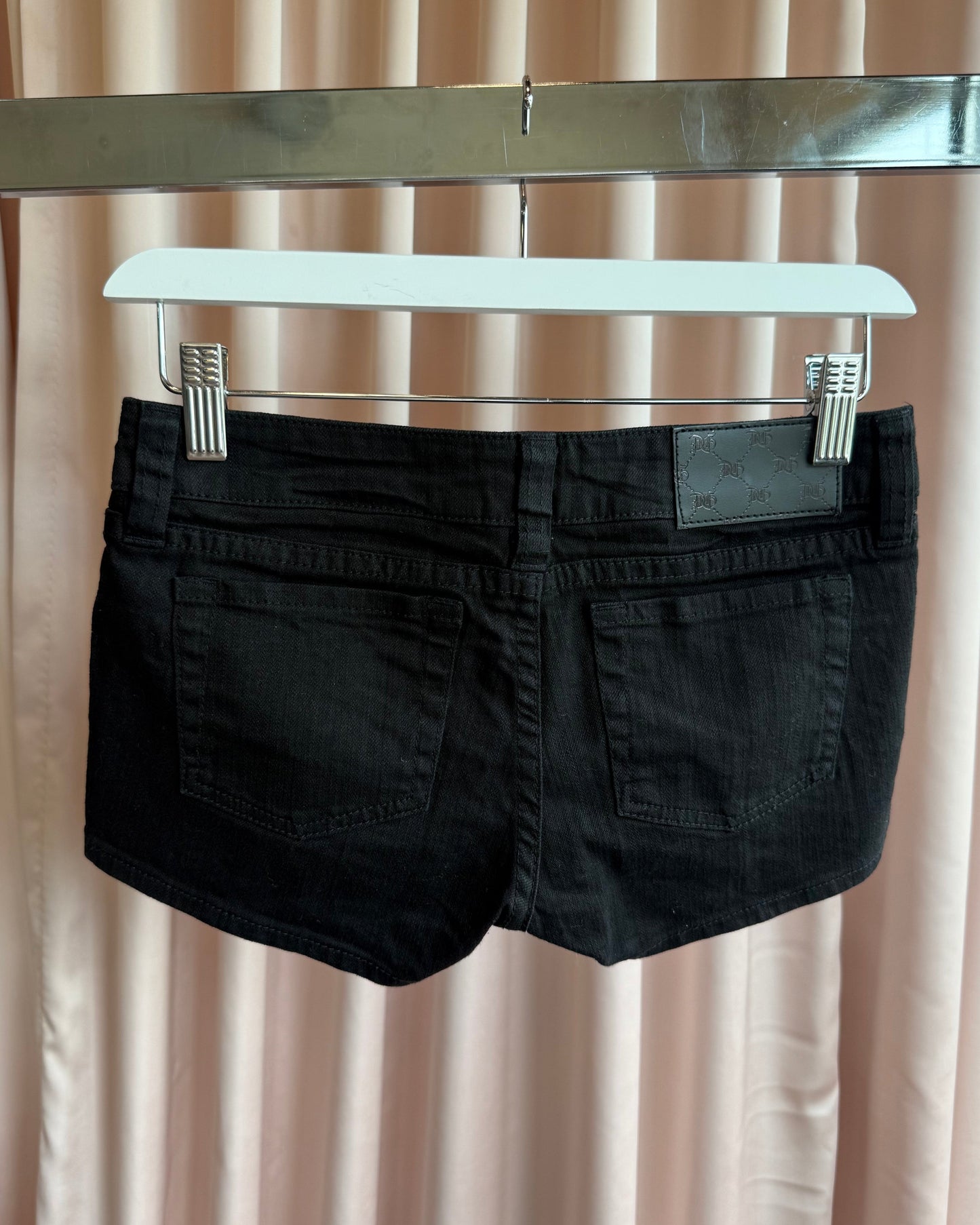 Japanese Brand Low Rise Black Denim Mini Shorts