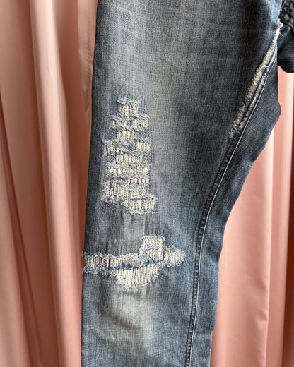 Dolce & Gabbana Distressed Mid Wash Denim