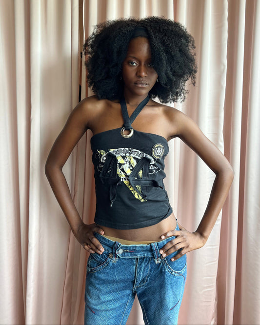 KÄRV Sporty "44" Black Halter Top