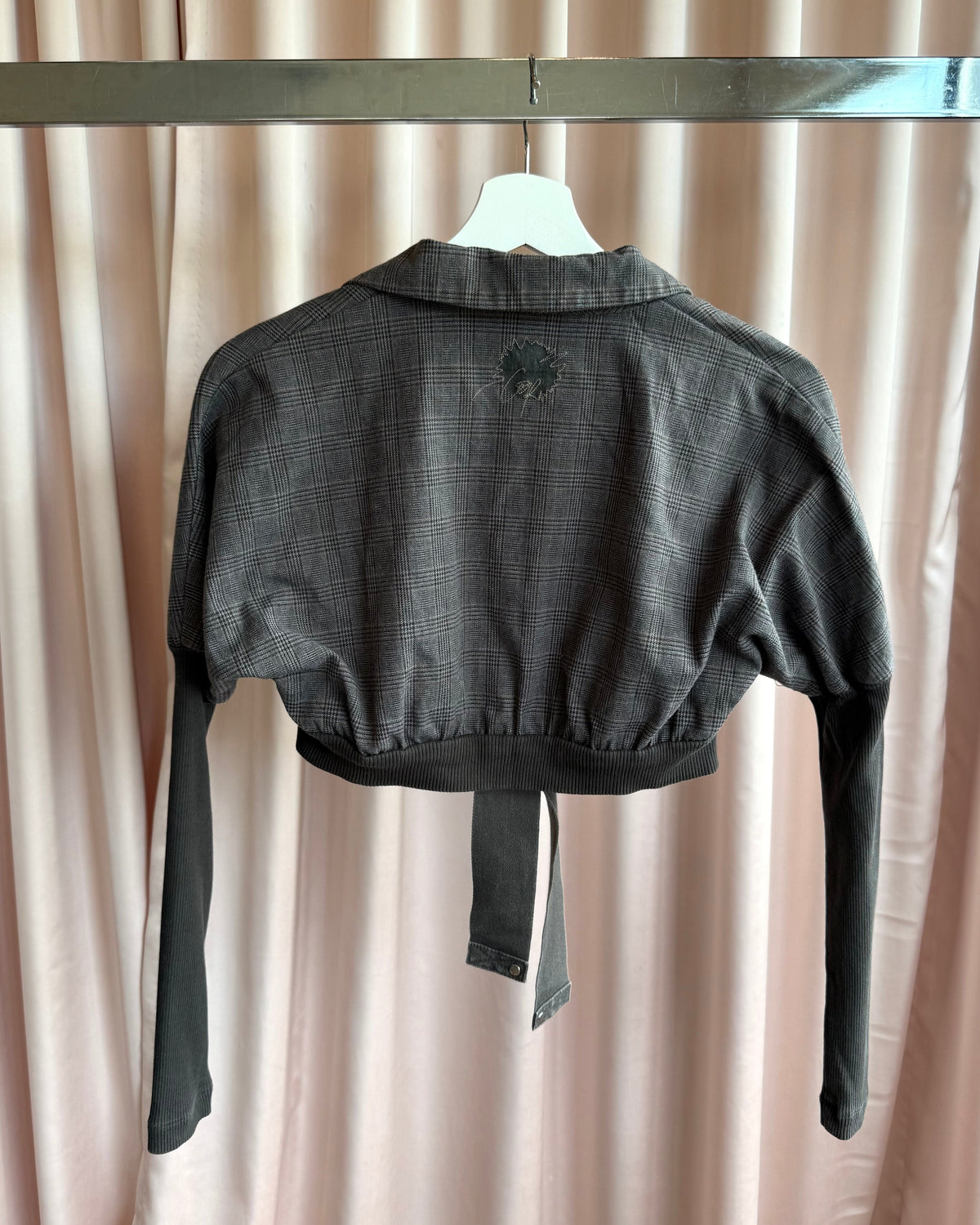 Cop Copine Romarin Cropped Plaid Tie Jacket