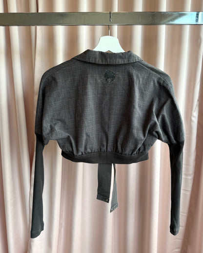 Cop Copine Romarin Cropped Plaid Tie Jacket