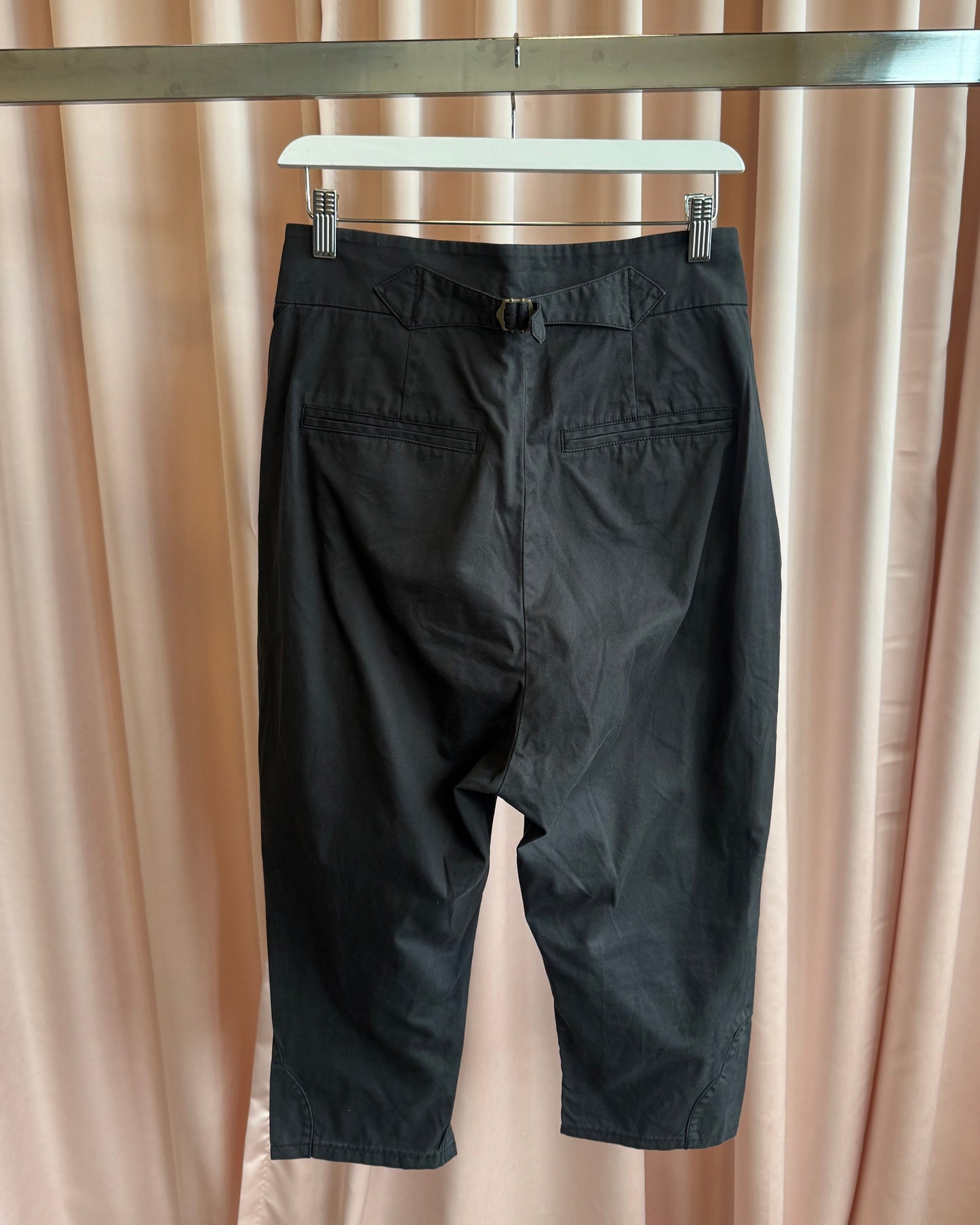 Tsumori Chisato Black Cotton Cropped Sailor Breeches Pants