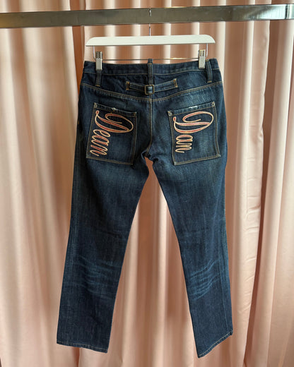 Dsquared² F/W 2007 "Dean & Dan" Buckle Back Low Rise Denim