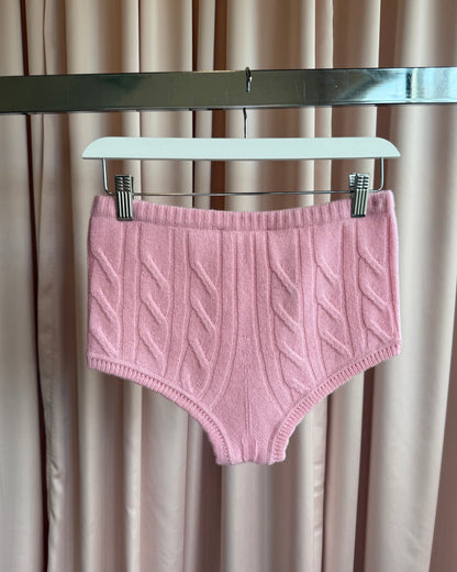 Blumarine NWT Pink Braid Cable Knit Shorts