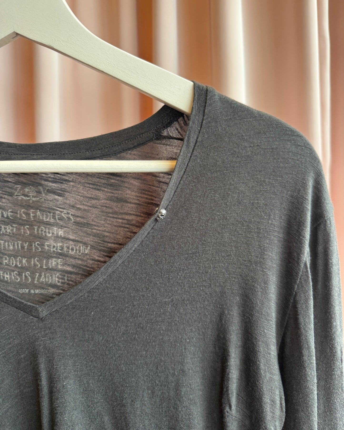 Zadig & Voltaire Charcoal Grey Long Sleeve Top