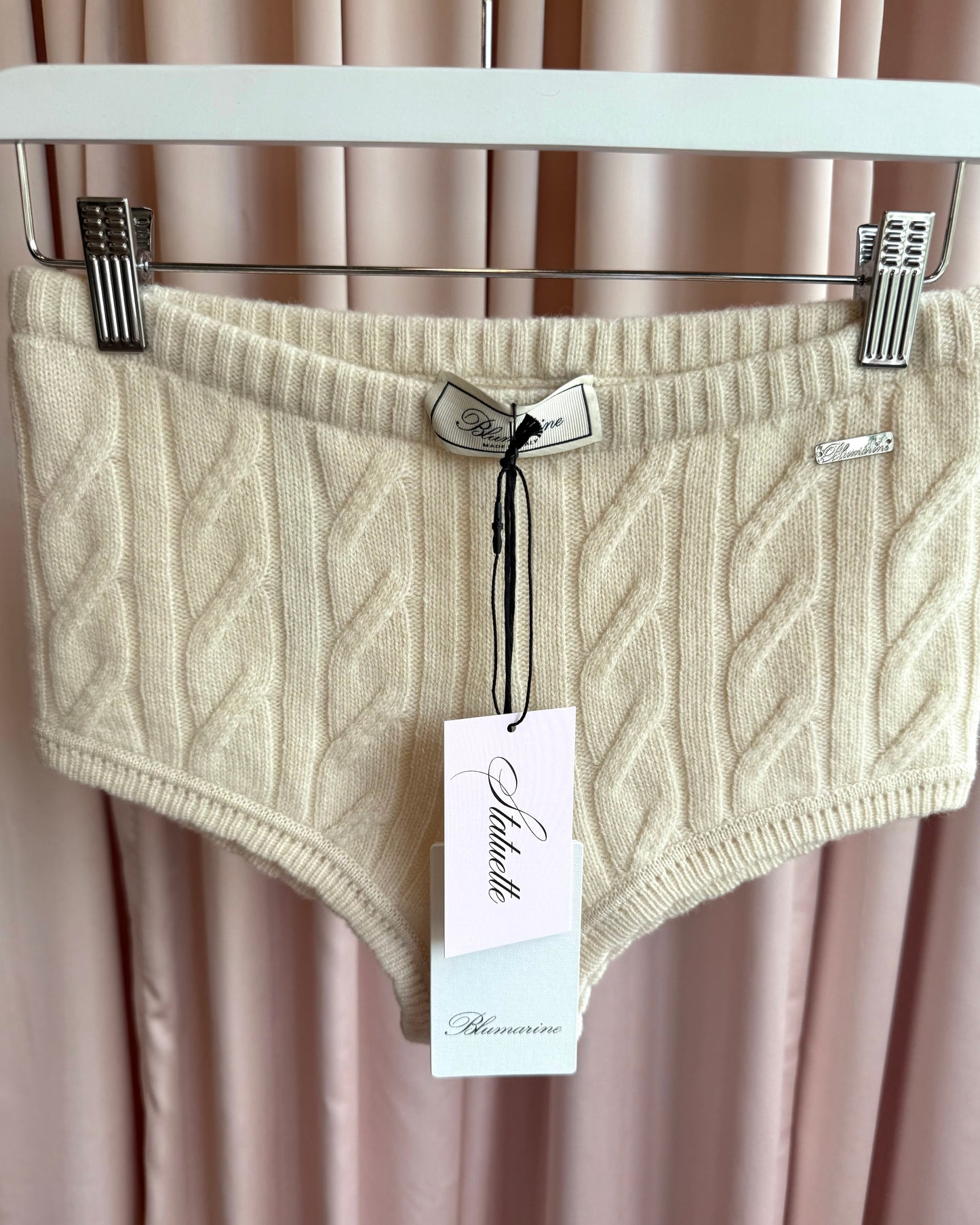 Blumarine NWT Off-White Braid Cable Knit Shorts