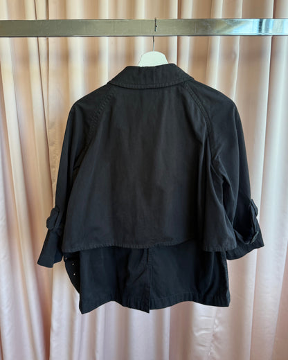 Zucca F/W 2007 Black Cotton 7/8 Sleeve Peacoat