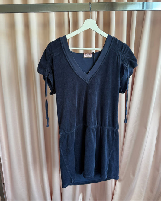 Juicy Couture Hooded Navy Terry Cloth Dress