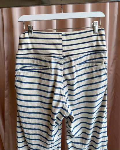 Kapital Blue Striped Cotton Hemp Drawstring Pants