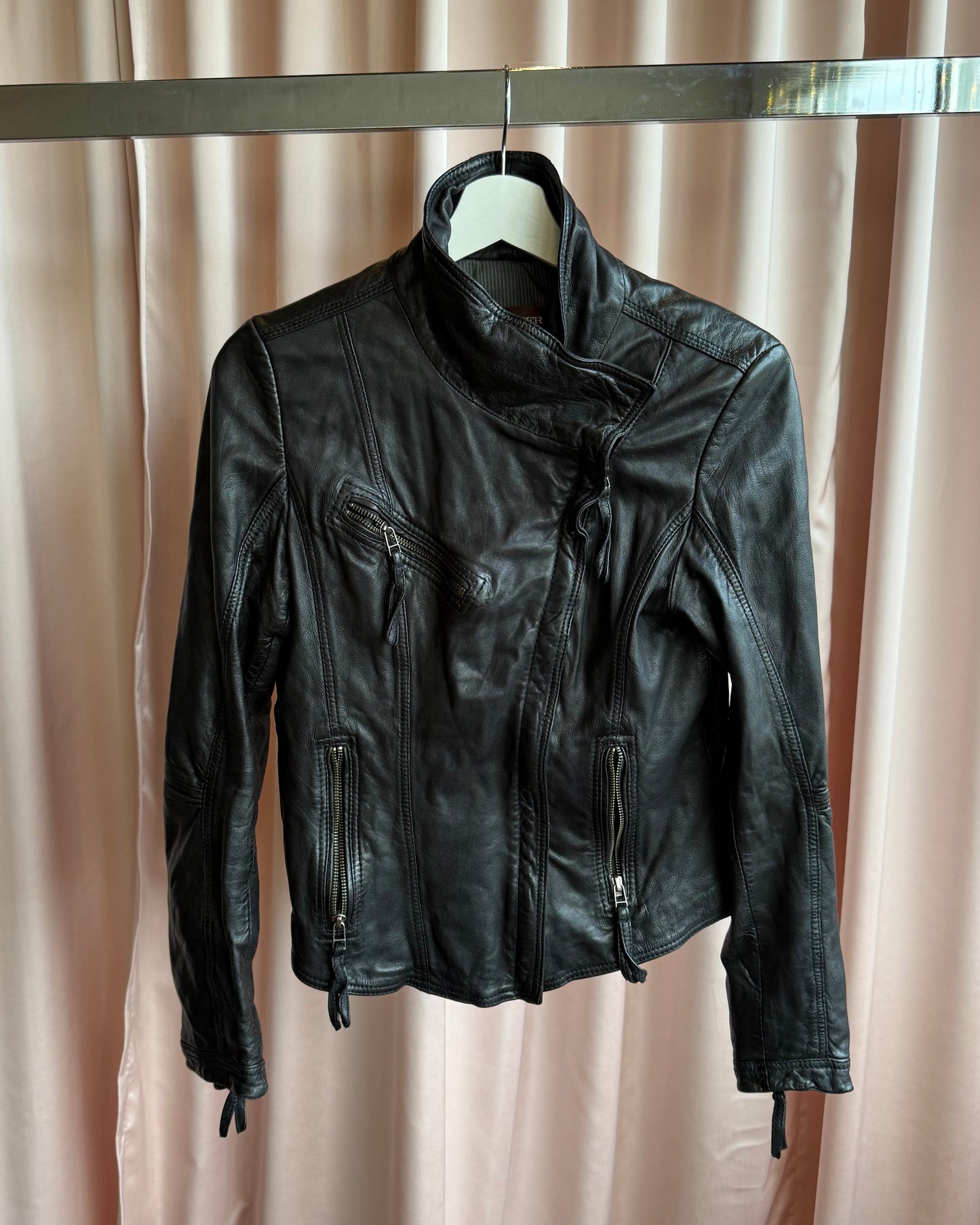 Danier Black Genuine Leather Motorcycle Jacket