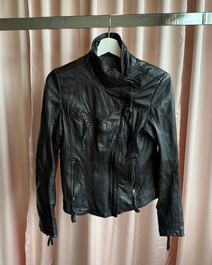 Danier Black Genuine Leather Motorcycle Jacket