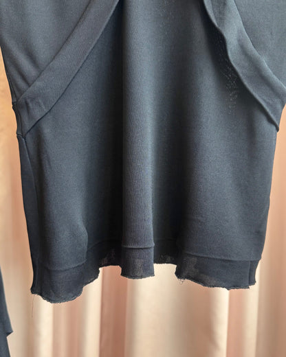 Yves Saint Laurent Rive Gauche S/S 2003 by Tom Ford Black Bell Sleeve Top