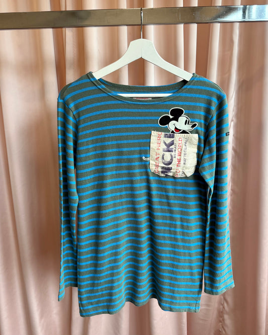 Denim Dungaree x Disney Mickey Mouse Striped Long Sleeve Top