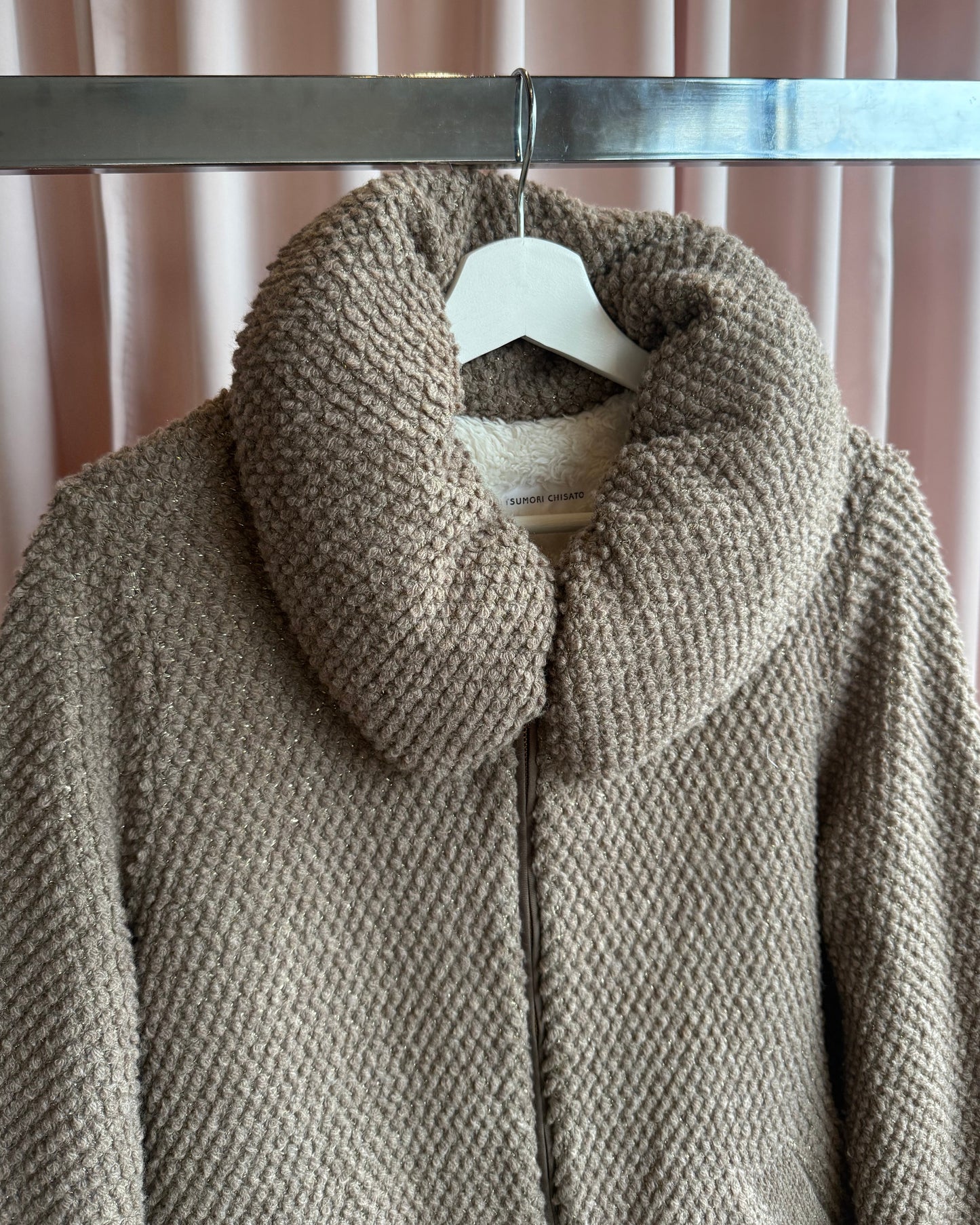 Tsumori Chisato Tan Shimmer Knit Wool Blend Jacket