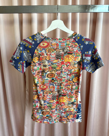 Hysteric Glamour 1990's All Over Print Raglan Short Sleeve Top