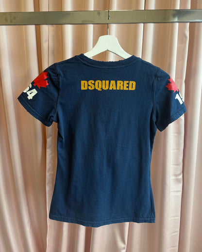 Dsquared² F/W 2004 "Fuckin' Freezing" Graphic Navy Short Sleeve T-Shirt