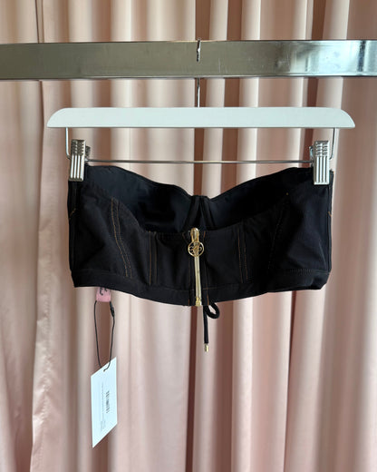 Agent Provocatuer Lace Up Dark Wash Denim Bikini