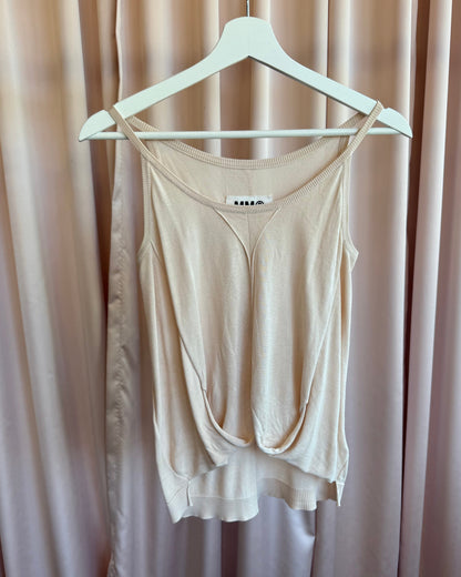 MM6 Maison Martin Margiela 2012 100% Silk Beige Knit Tank Top