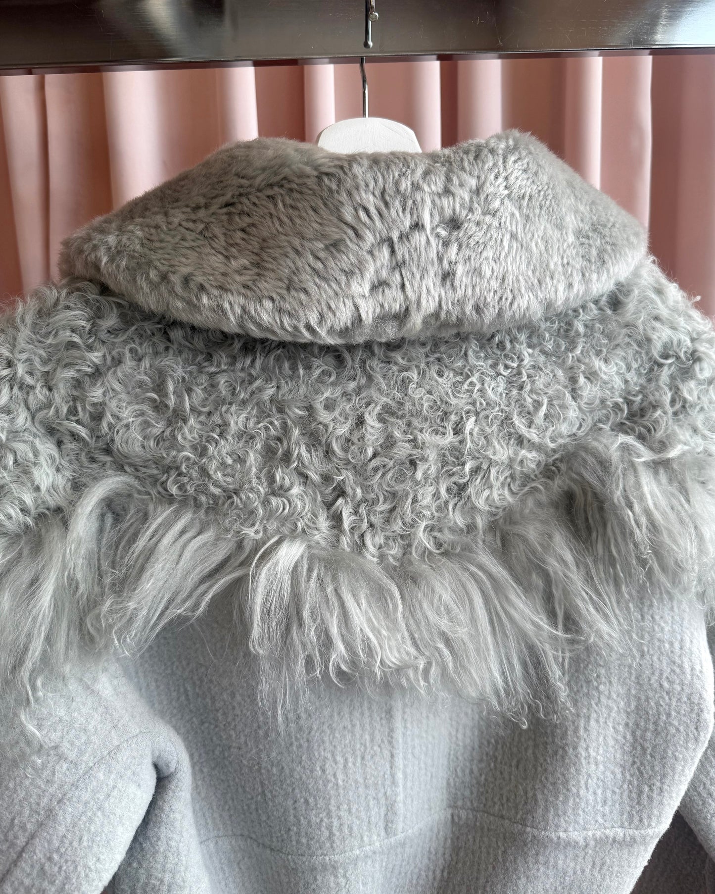 Marc Jacobs Kalgan & Mongolian Lamb Shearling Fur Grey Jacket