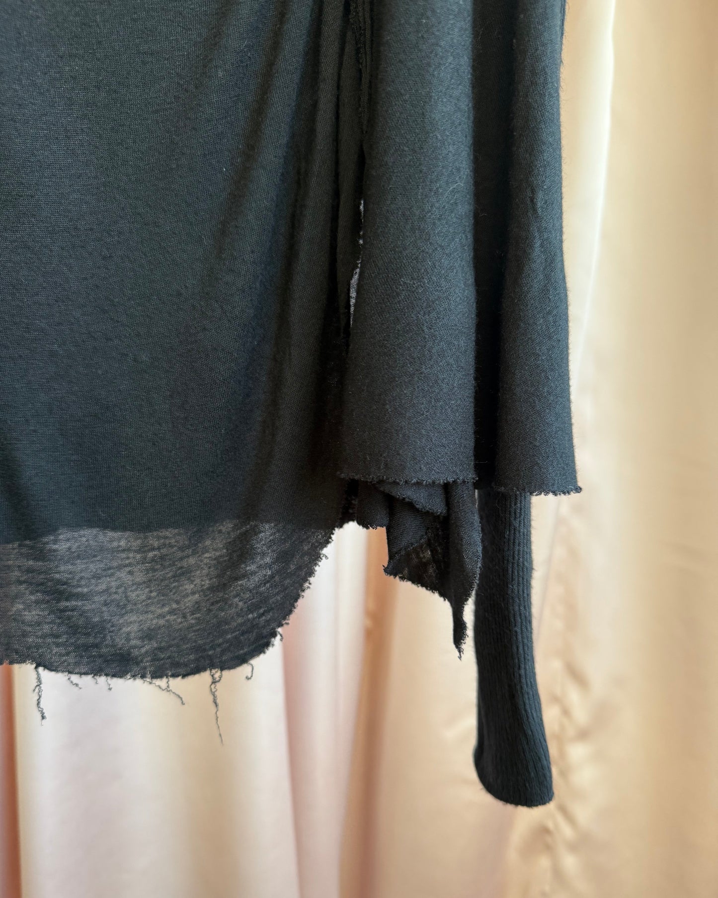 Rick Owens F/W 07 Exploder Asymmetrical Black Long Sleeve Top