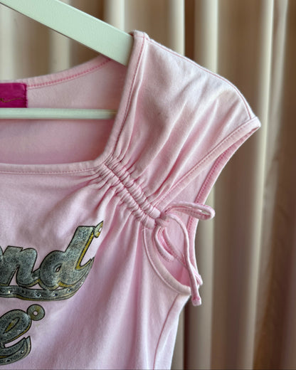 Baby Pink "Diamond Girl" Rhinestone Graphic Top