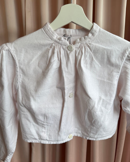 Vintage Baby Pink Ultra Cropped Puff Sleeve Blouse