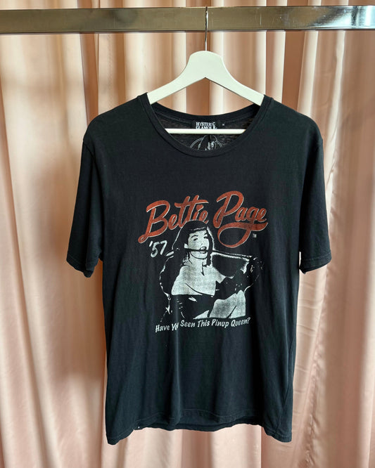 Hysteric Glamour "Bettie Page Pinup Queen" Graphic Black T-Shirt