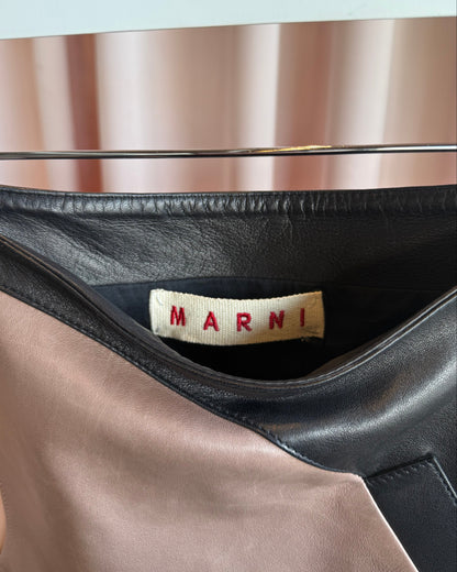 Marni Patchwork Leather Mid Length Skirt