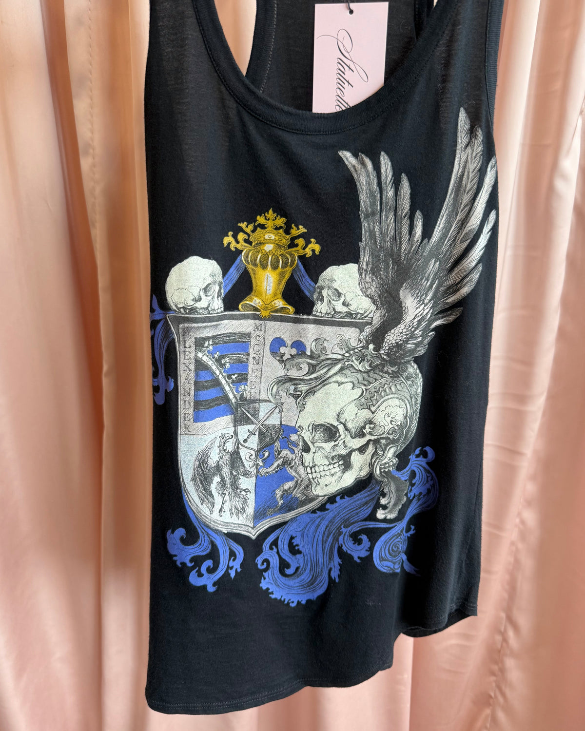 Alexander McQueen 2011 Black Skull Graphic Tank Top