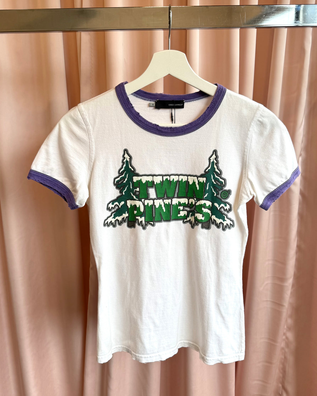 Dsquared² F/W 2004 "Twin Pines" Graphic Ringer T-Shirt