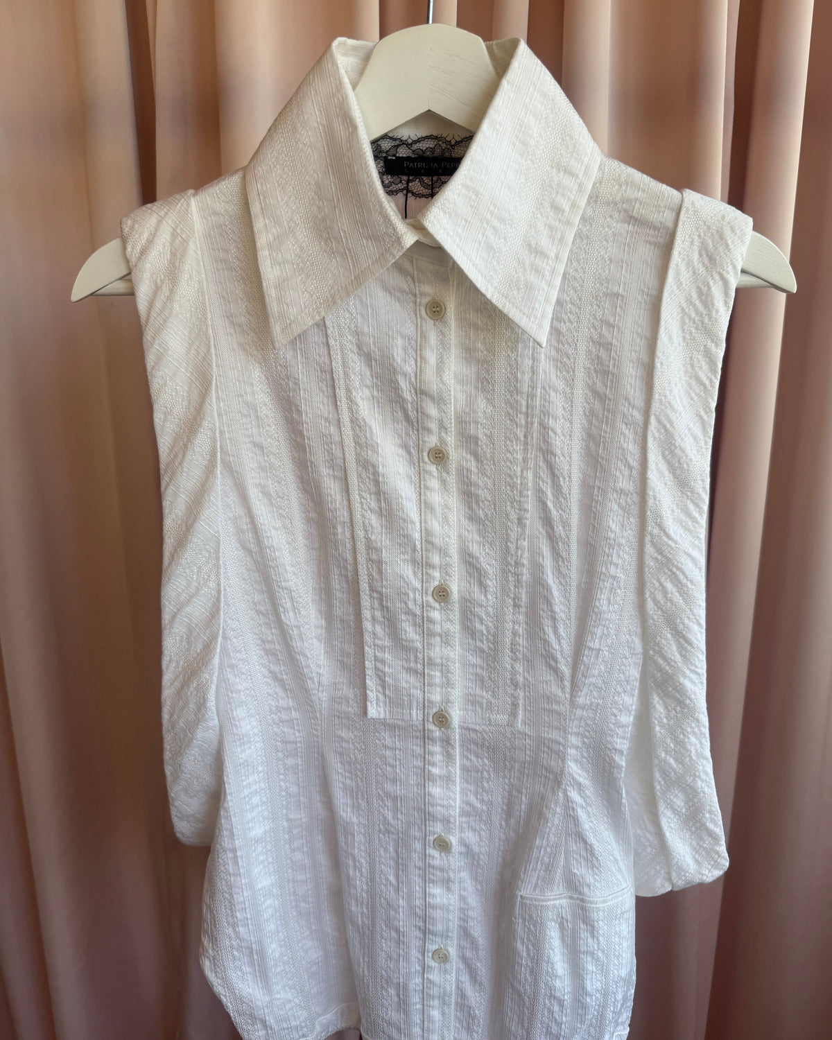 Patrizia Pepe Sera White Sleeveless Open Side Blouse Bodysuit