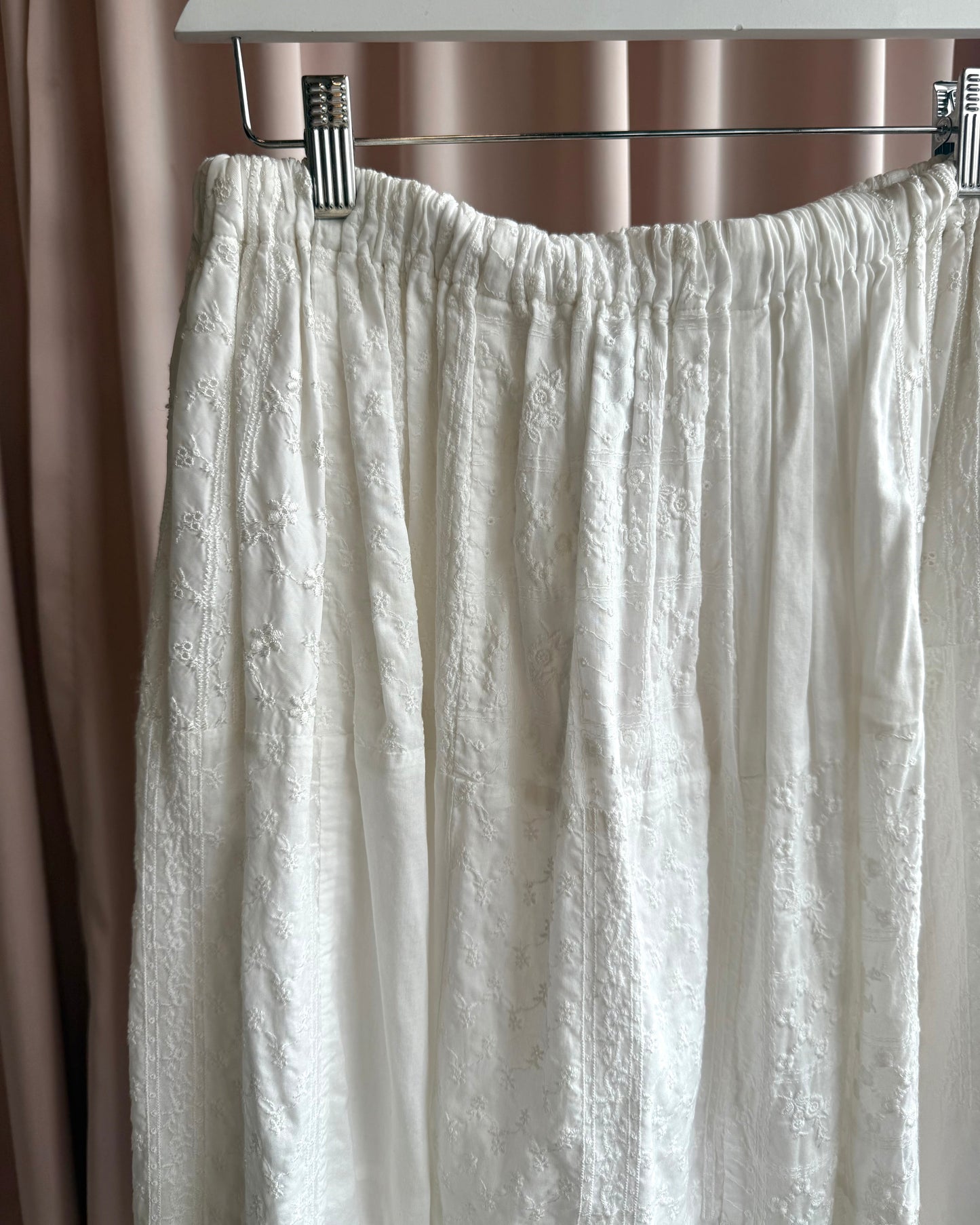 Comme des Garçons tricot White Broderie Anglaise Midi Skirt