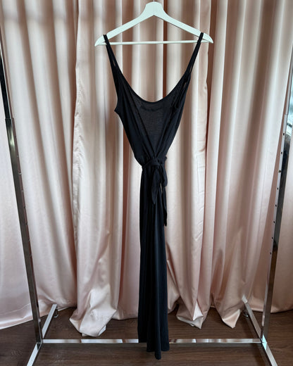 Rick Owens Lilies Olmar & Mirta Era Black Low Cut Sleeveless Wrap Dress