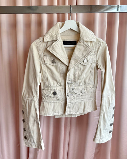 Dsquared² S/S 2004 Cream Bell Sleeve Denim Jacket