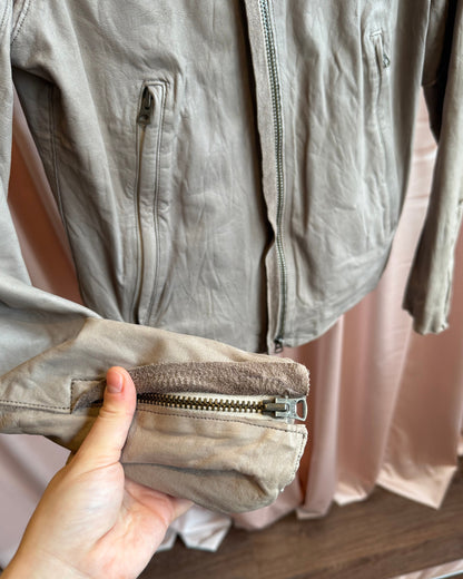 Sisii Mauve Grey Faded Leather Jacket