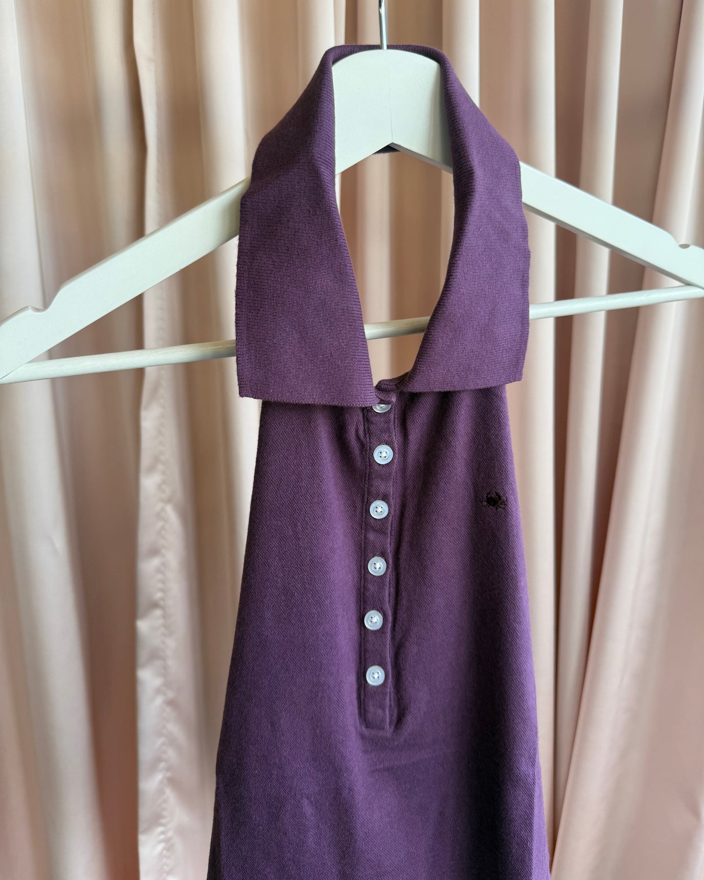 Turkish Brand Purple Halter Neck Sleeveless Polo Top