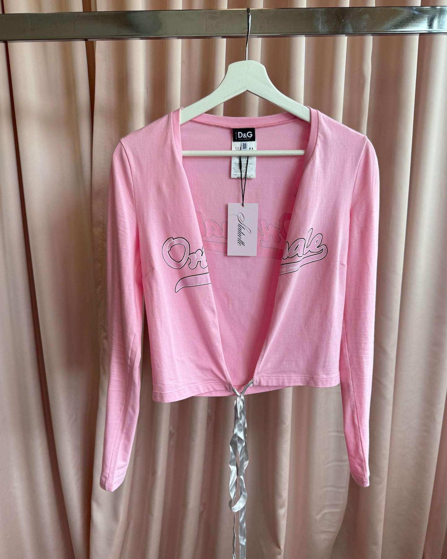 D&G S/S 2002 "Originale" Pink Ballet Long Sleeve Wrap Top