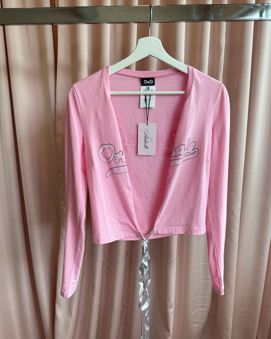 D&G S/S 2002 "Originale" Pink Ballet Long Sleeve Wrap Top