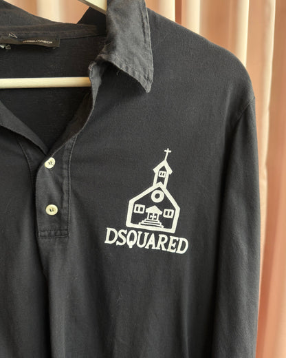 Dsquared² F/W 2005 "Son of a Preacher Man" Black Long Sleeve Polo Shirt