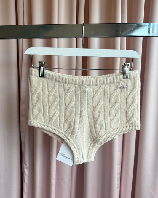 Blumarine NWT Off-White Braid Cable Knit Shorts