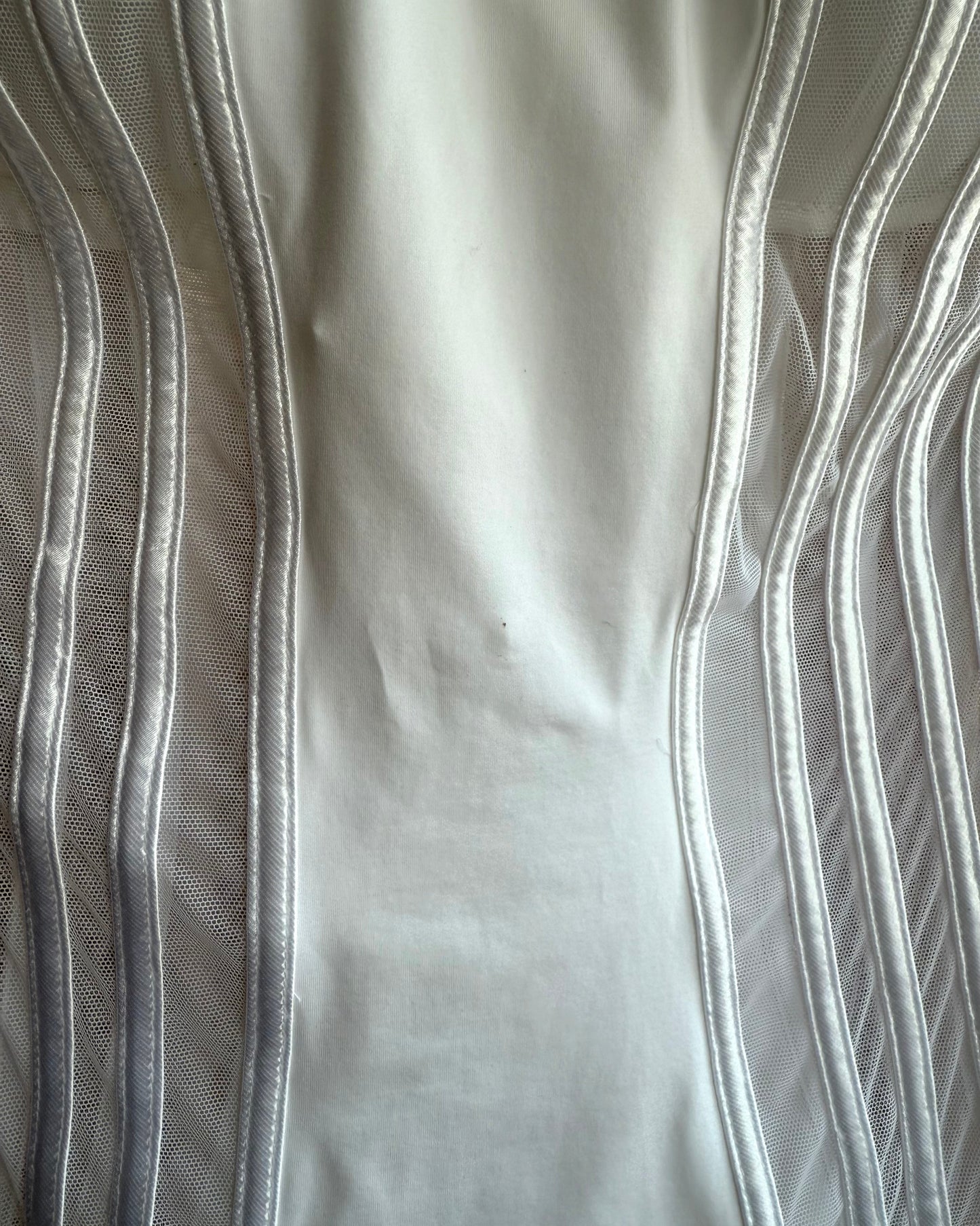 La Perla White Boned Sheer Strapless One Piece Swimsuit