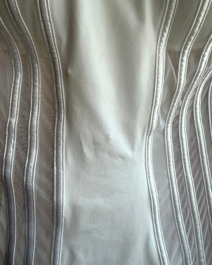 La Perla White Boned Sheer Strapless One Piece Swimsuit