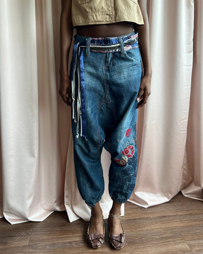 Desigual Embroidered Chambray Sarouel Pants